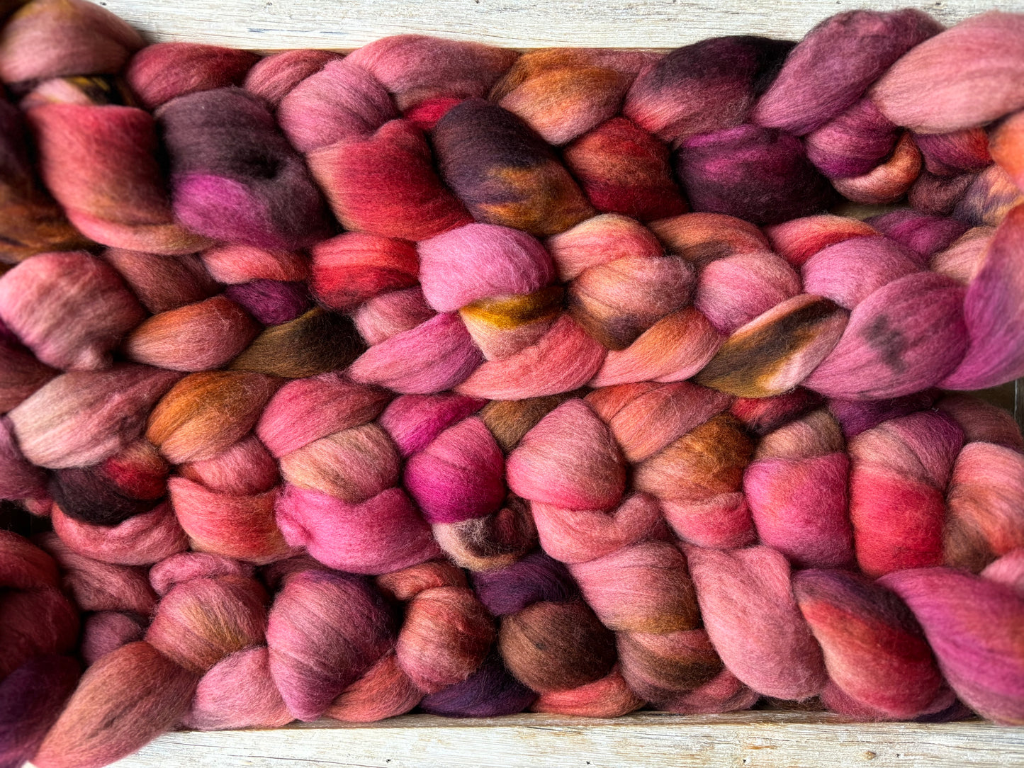 One of a Kind Batch - 100 grams of Spinning Fibre - Untreated Merino Wool 22 Micron - Hand Dyed Combed Top