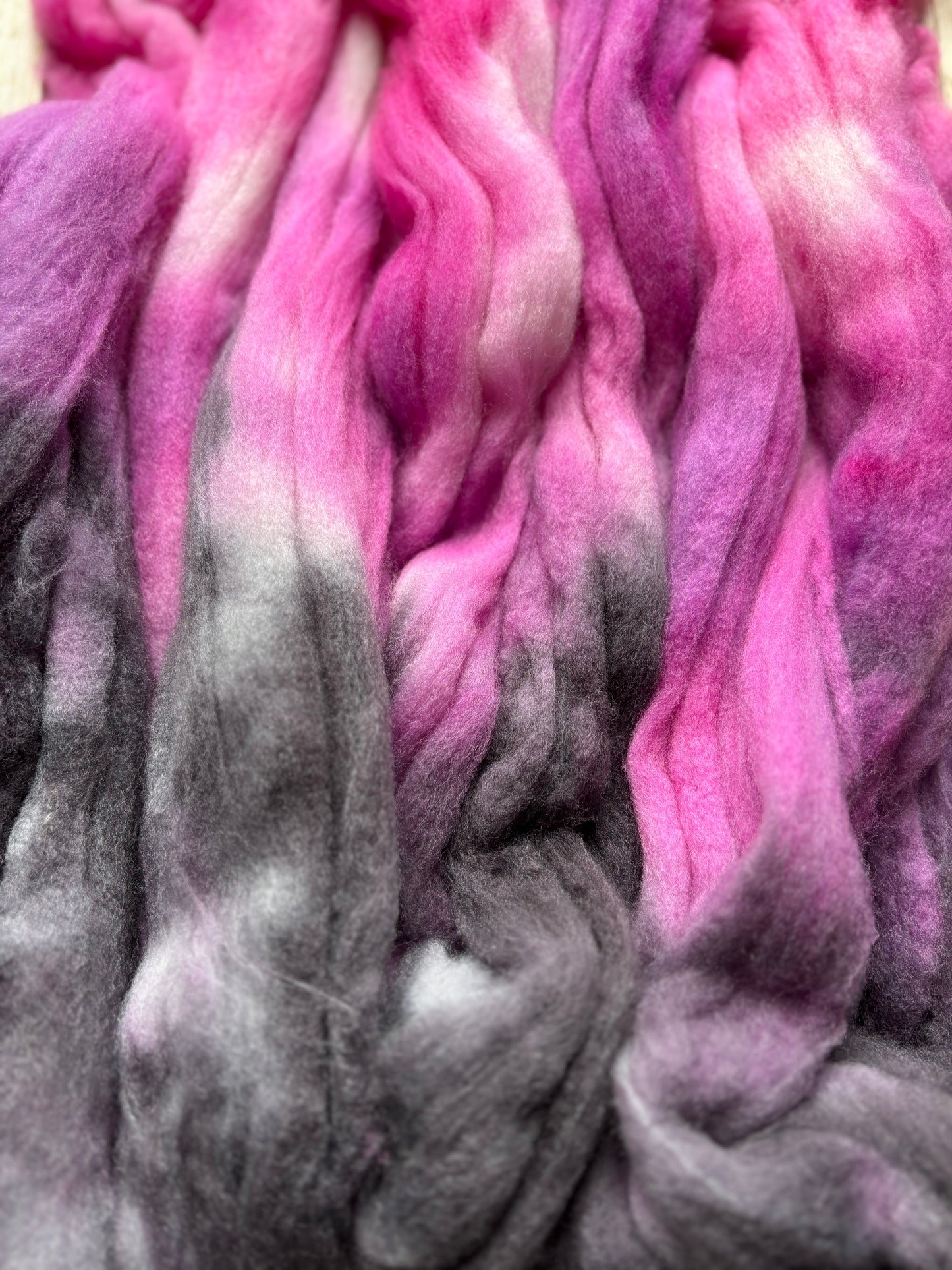 One of a Kind Batch - 100 grams of Spinning Fibre - 80% Superwash Merino Wool/ 20% Nylon - 22.5 Micron - Hand Dyed Combed Top