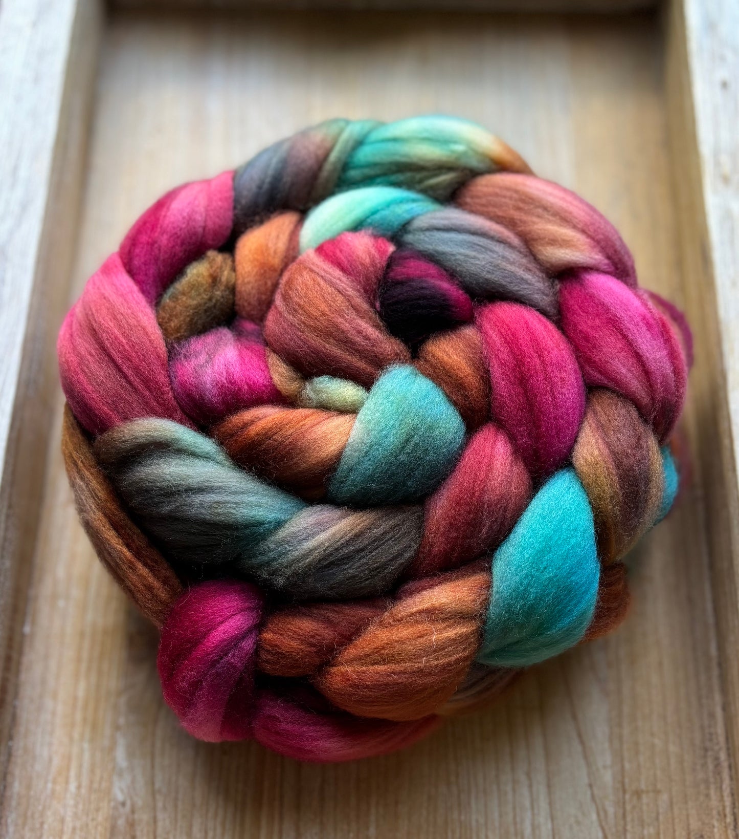 One of a Kind Batch - 100 grams of Spinning Fibre - Superwash Merino Wool 22 Micron - Hand Dyed Combed Top