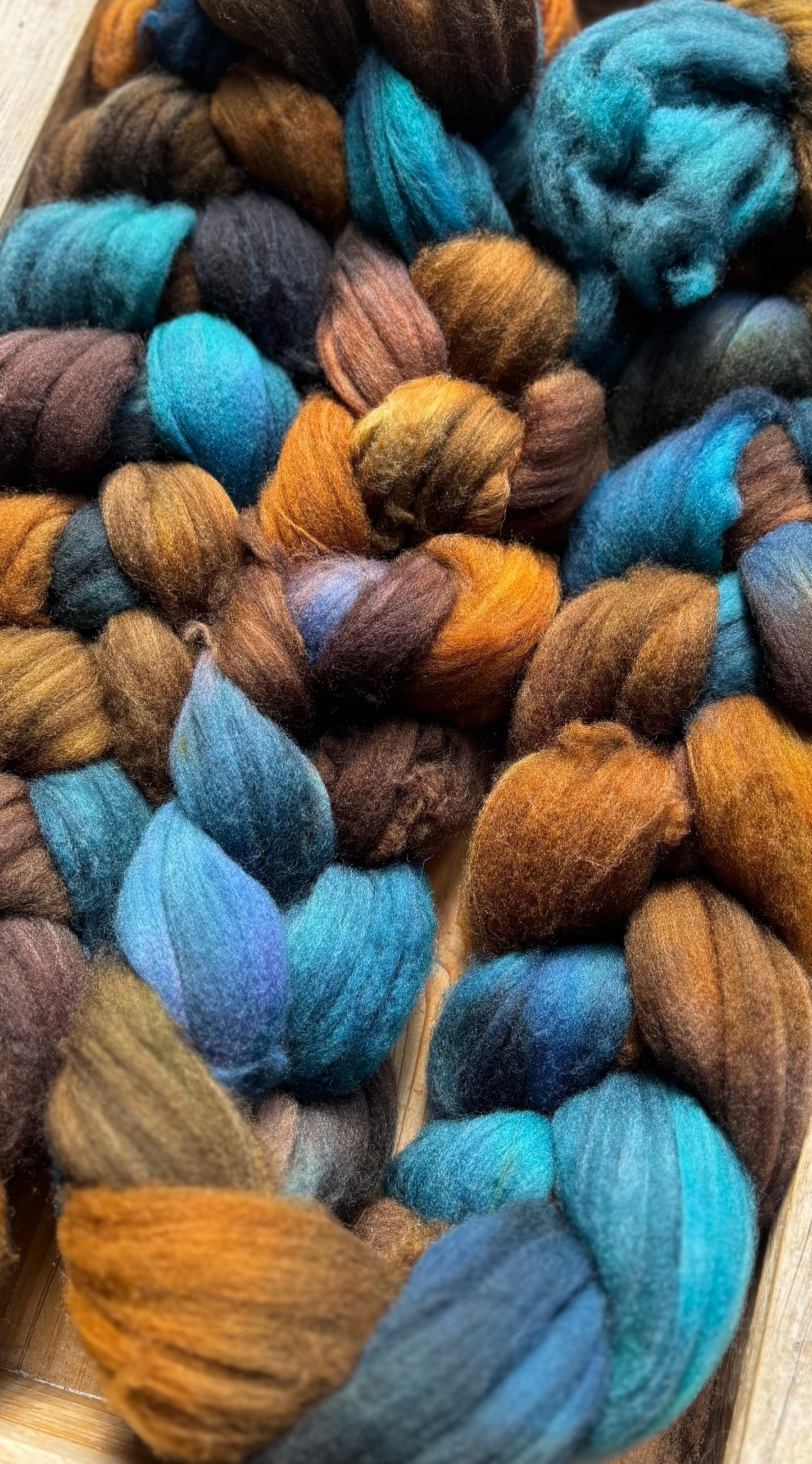 One of a Kind Batch - 100 grams of Spinning Fibre - 80% Superwash Merino Wool/ 20% Nylon - 22.5 Micron - Hand Dyed Combed Top