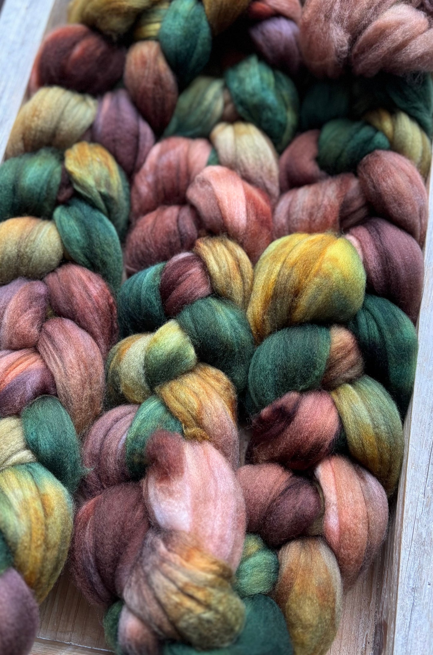 One of a Kind Batch - 100 grams of Spinning Fibre - Superwash Merino Wool 22 Micron - Hand Dyed Combed Top