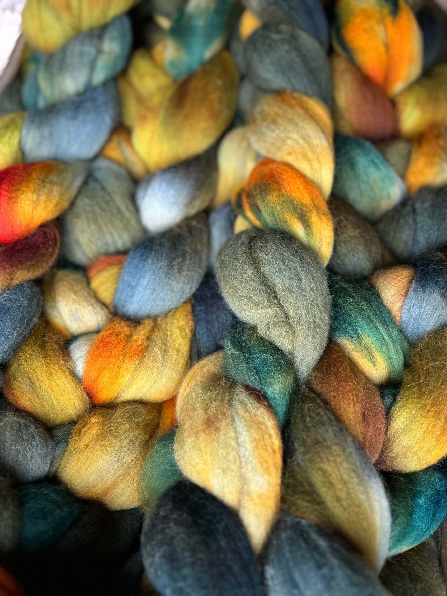 One of a Kind Batch - 100 grams of Spinning Fibre - 100% Targhee - 23 Micron - Hand Dyed Combed Top