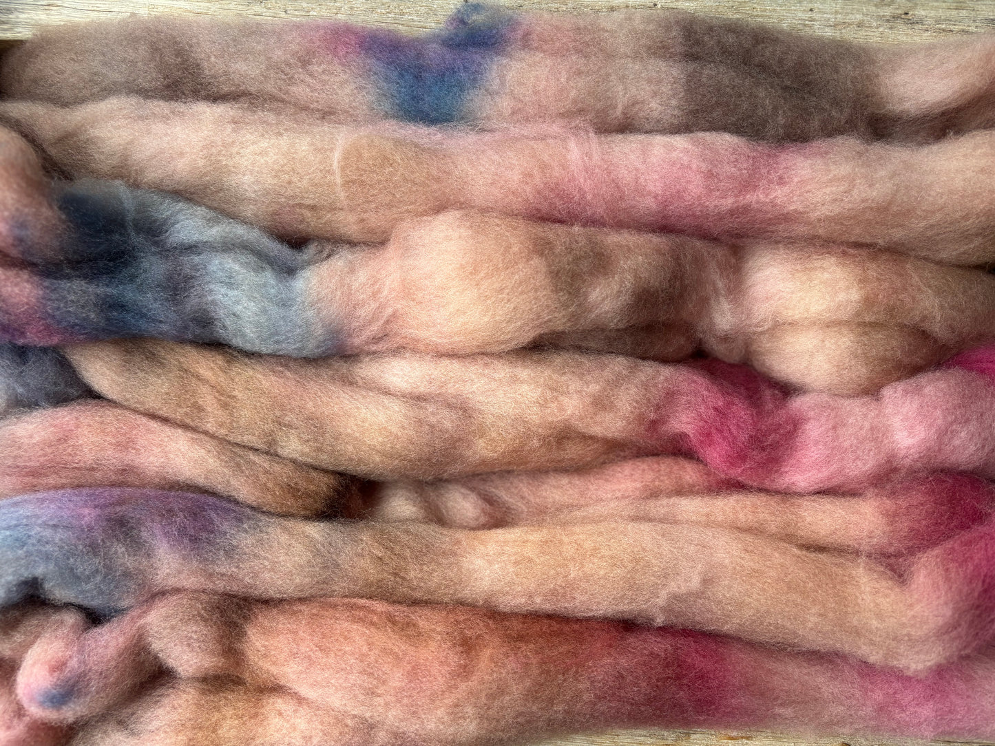 One of a Kind Batch - 100 grams of Spinning Fibre - 100% Polwarth - 22 Micron - Hand Dyed Combed Top
