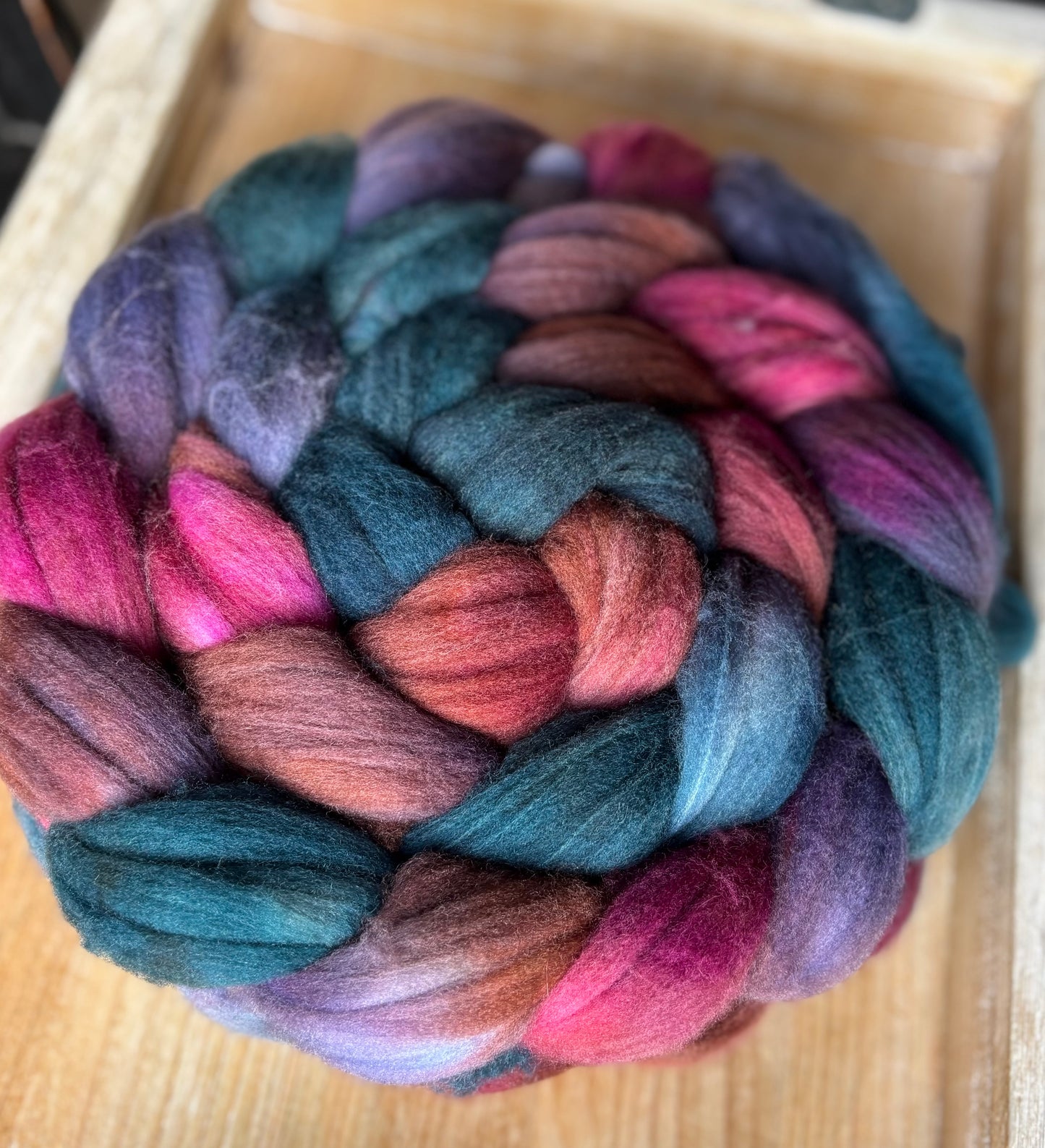 One of a Kind Batch - 100 grams of Spinning Fibre - 80% Superwash Merino Wool/ 20% Nylon - 22.5 Micron - Hand Dyed Combed Top