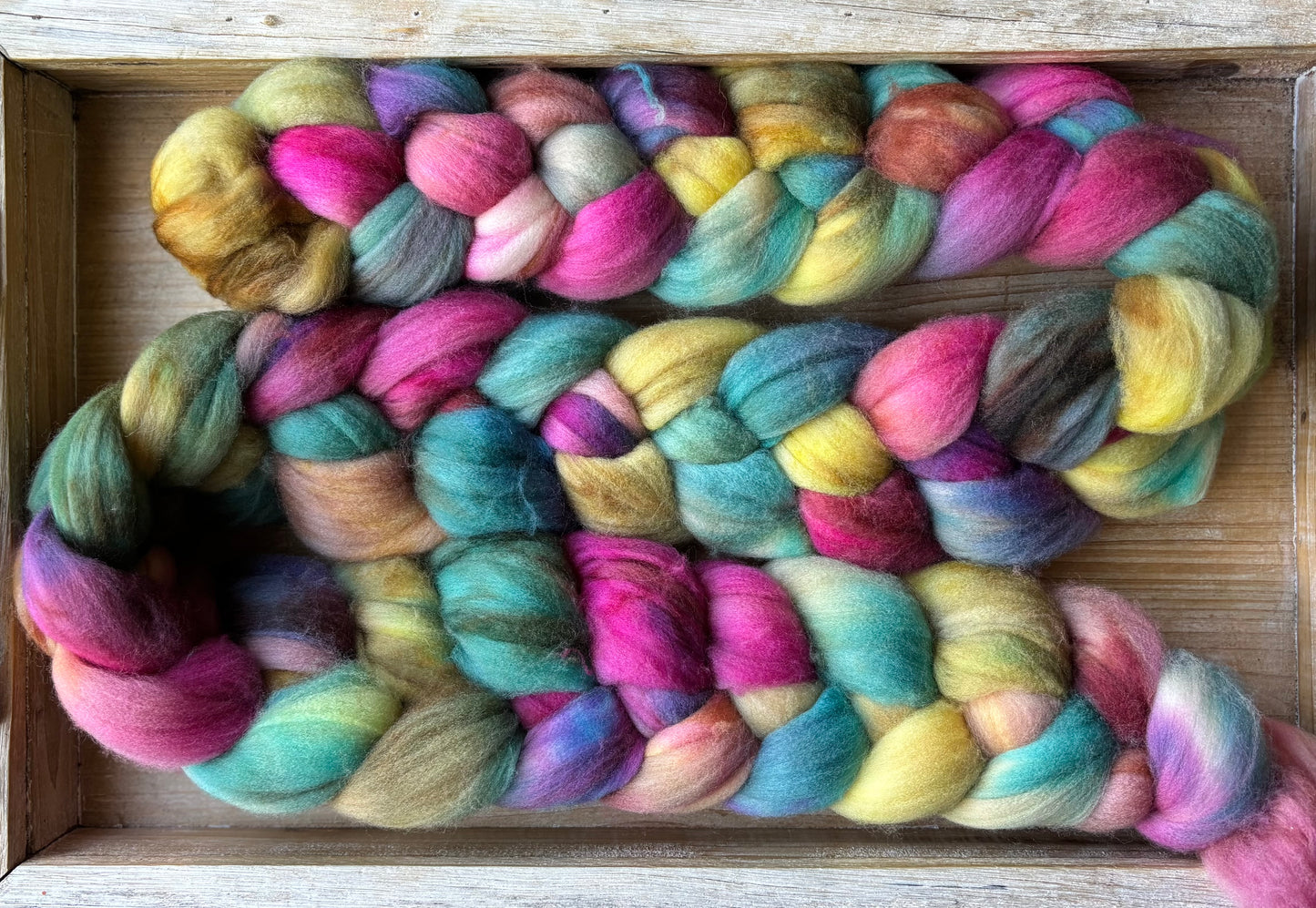 One of a Kind Batch - 100 grams of Spinning Fibre - Superwash Merino Wool 22 Micron - Hand Dyed Combed Top