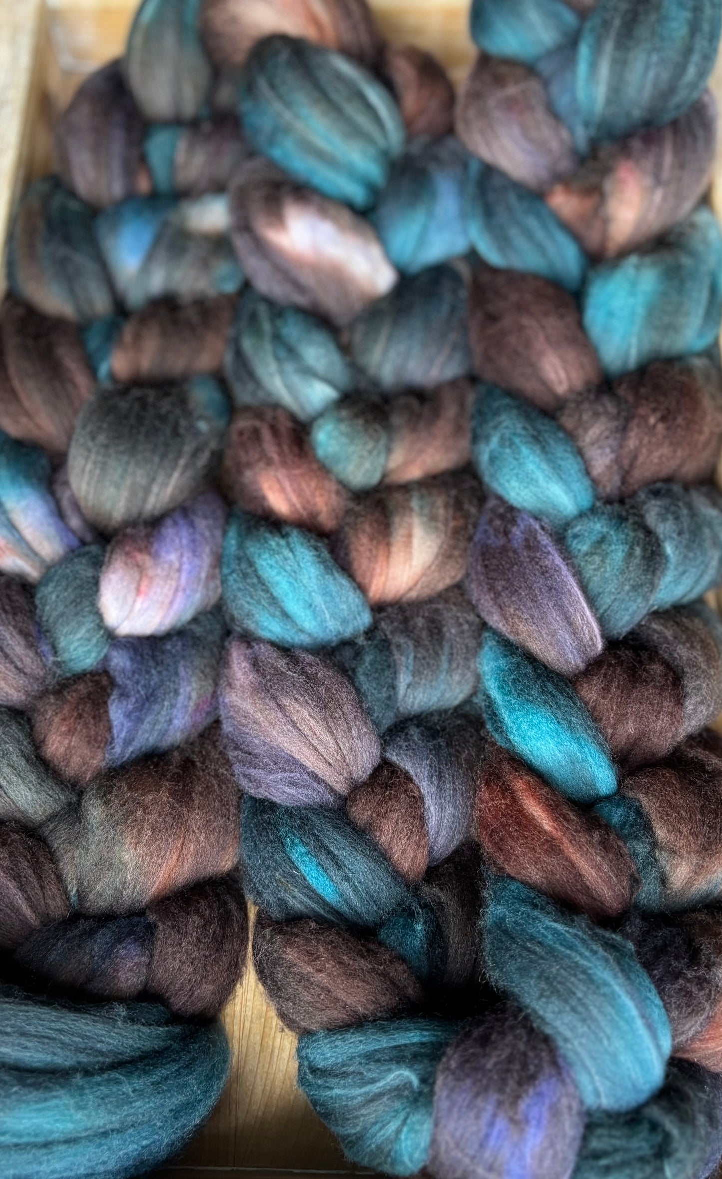 One of a Kind Batch - 100 grams of Spinning Fibre - 80% Superwash Merino Wool/ 20% Nylon - 22.5 Micron - Hand Dyed Combed Top