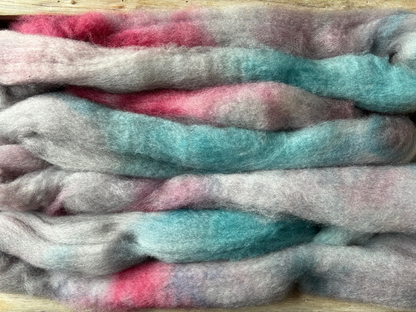 One of a Kind Batch - 100 grams of Spinning Fibre - Bluefaced Leicester Wool - 26 Micron - Hand Dyed Combed Top
