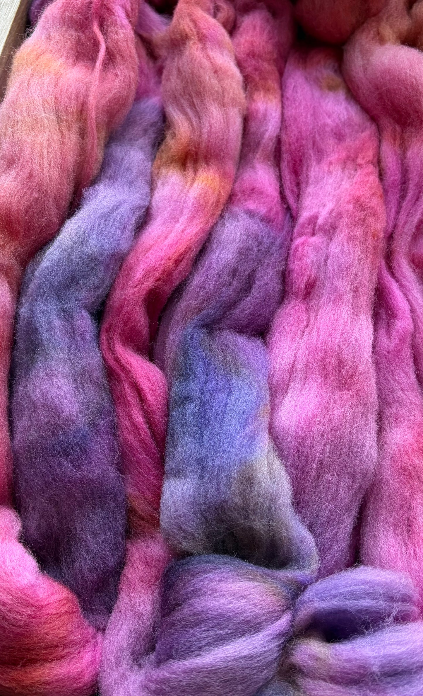 Targhee - 23 Micron - One of a Kind Batch - 100 grams of Spinning Fibre - Hand Dyed Combed Top