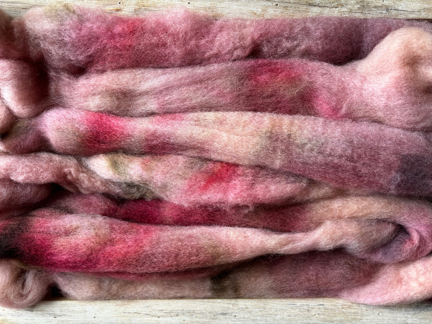 One of a Kind Batch - 100 grams of Spinning Fibre - Bluefaced Leicester Wool - 26 Micron - Hand Dyed Combed Top
