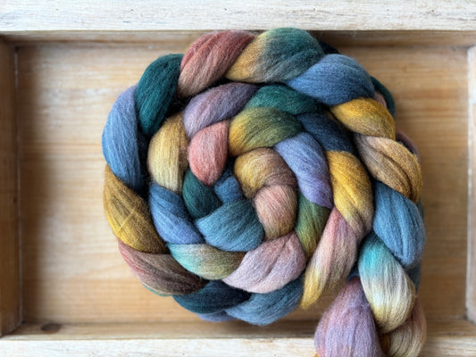 One of a Kind Batch - 100 grams of Spinning Fibre - 100% Targhee - 23 Micron - Hand Dyed Combed Top