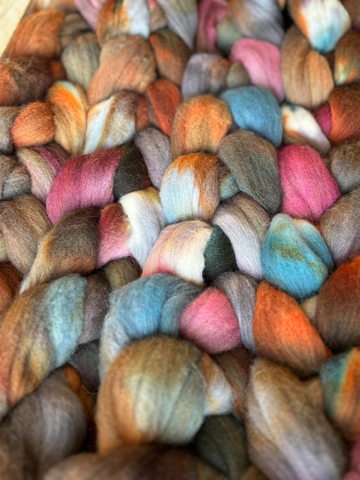 One of a Kind Batch - 100 grams of Spinning Fibre - 100% Targhee - 23 Micron - Hand Dyed Combed Top