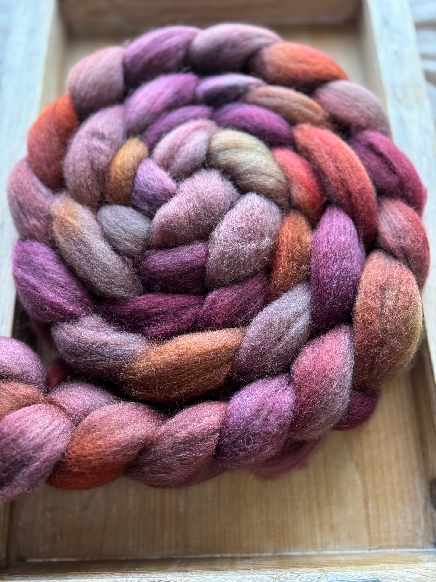 One of a Kind Batch - 100 grams of Spinning Fibre - Bluefaced Leicester Wool - 26 Micron - Hand Dyed Combed Top