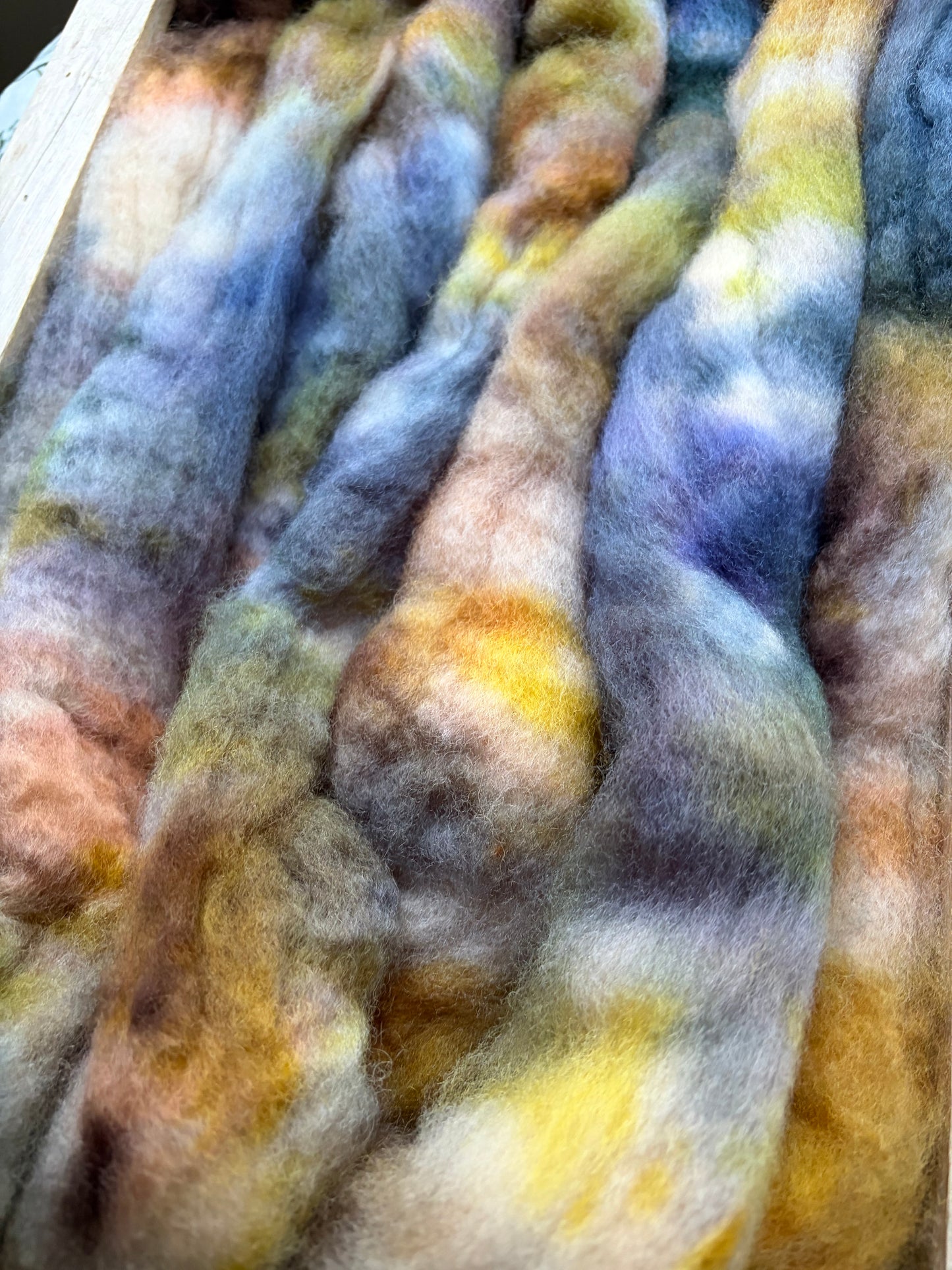 Bluefaced Leicester Wool - 26 Micron - One of a Kind Batch - 100 grams of Spinning Fibre - Hand Dyed Combed Top