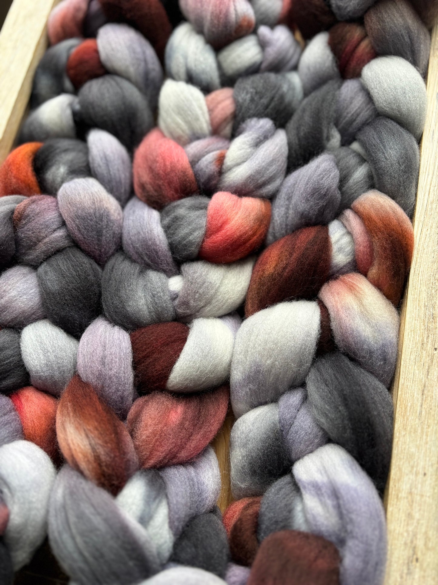 One of a Kind Batch - 100 grams of Spinning Fibre - 100% Targhee - 23 Micron - Hand Dyed Combed Top