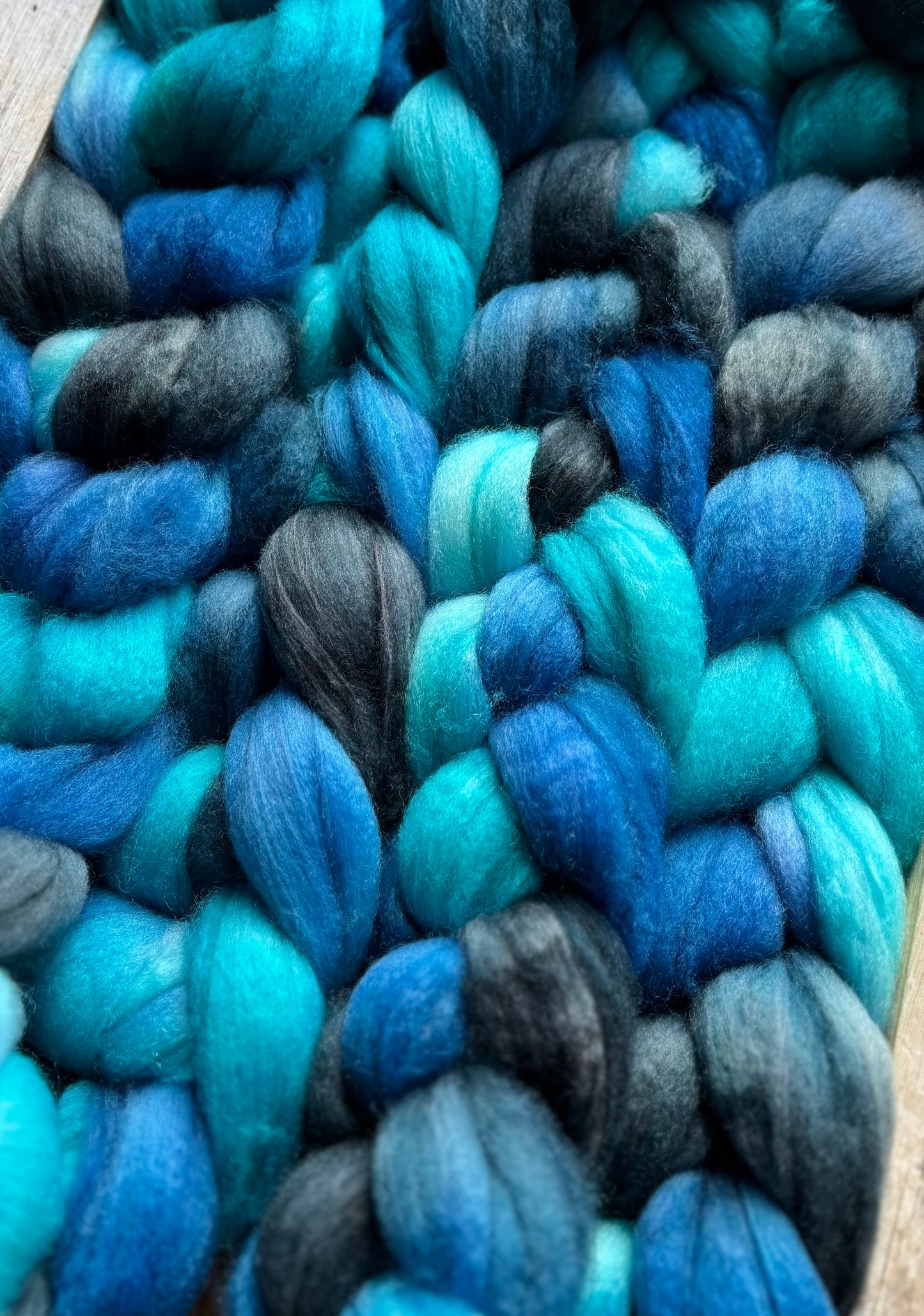 One of a Kind Batch - 100 grams of Spinning Fibre - 80% Superwash Merino Wool/ 20% Nylon - 22.5 Micron - Hand Dyed Combed Top