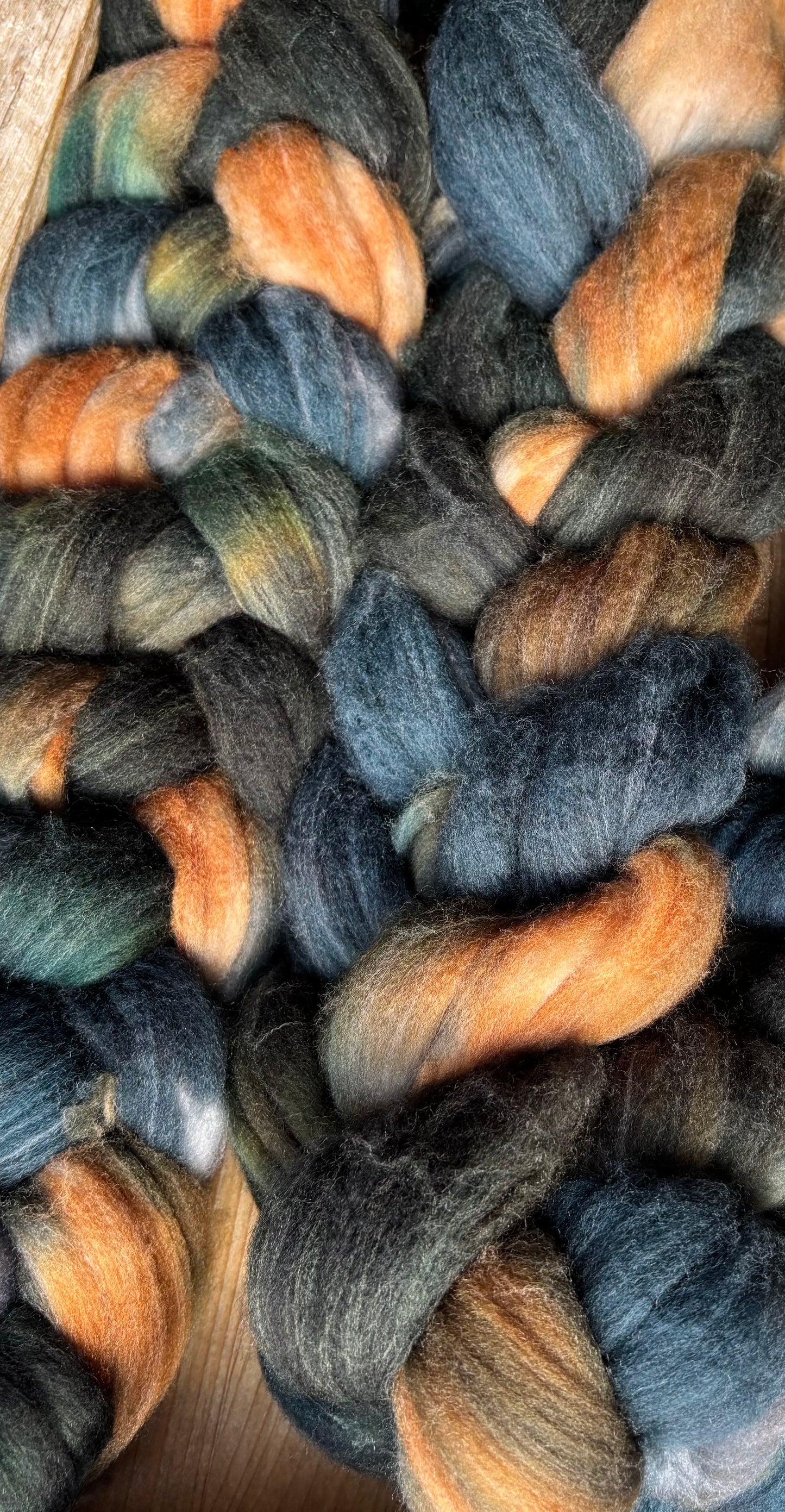 One of a Kind Batch - 100 grams of Spinning Fibre - 80% Superwash Merino Wool/ 20% Nylon - 22.5 Micron - Hand Dyed Combed Top