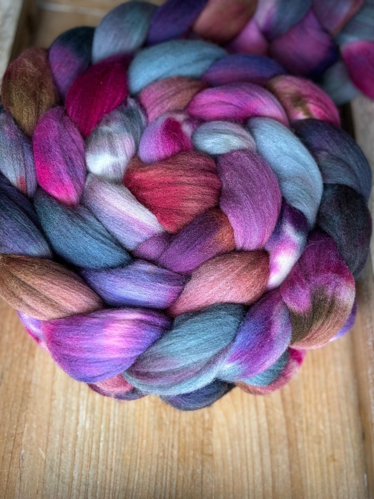 One of a Kind Batch - 100 grams of Spinning Fibre - 100% Targhee - 23 Micron - Hand Dyed Combed Top