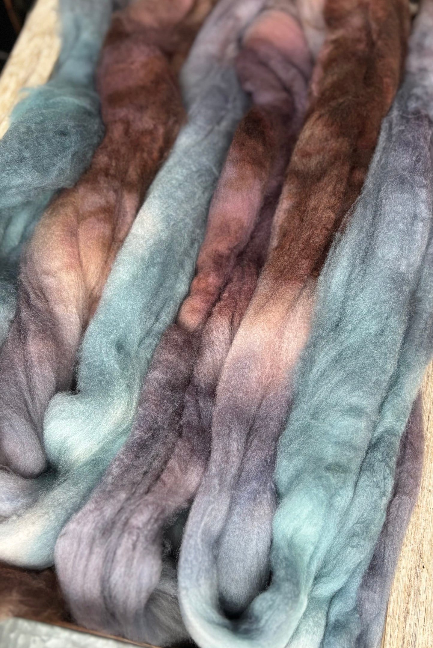One of a Kind Batch - 100 grams of Spinning Fibre - Superwash Merino Wool 22 Micron - Hand Dyed Combed Top