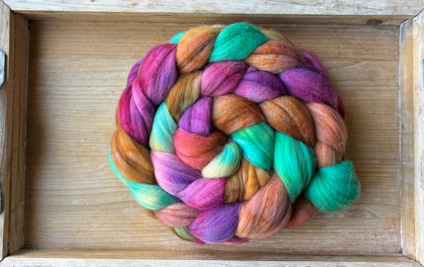 One of a Kind Batch - 100 grams of Spinning Fibre - Superwash Merino Wool 22 Micron - Hand Dyed Combed Top