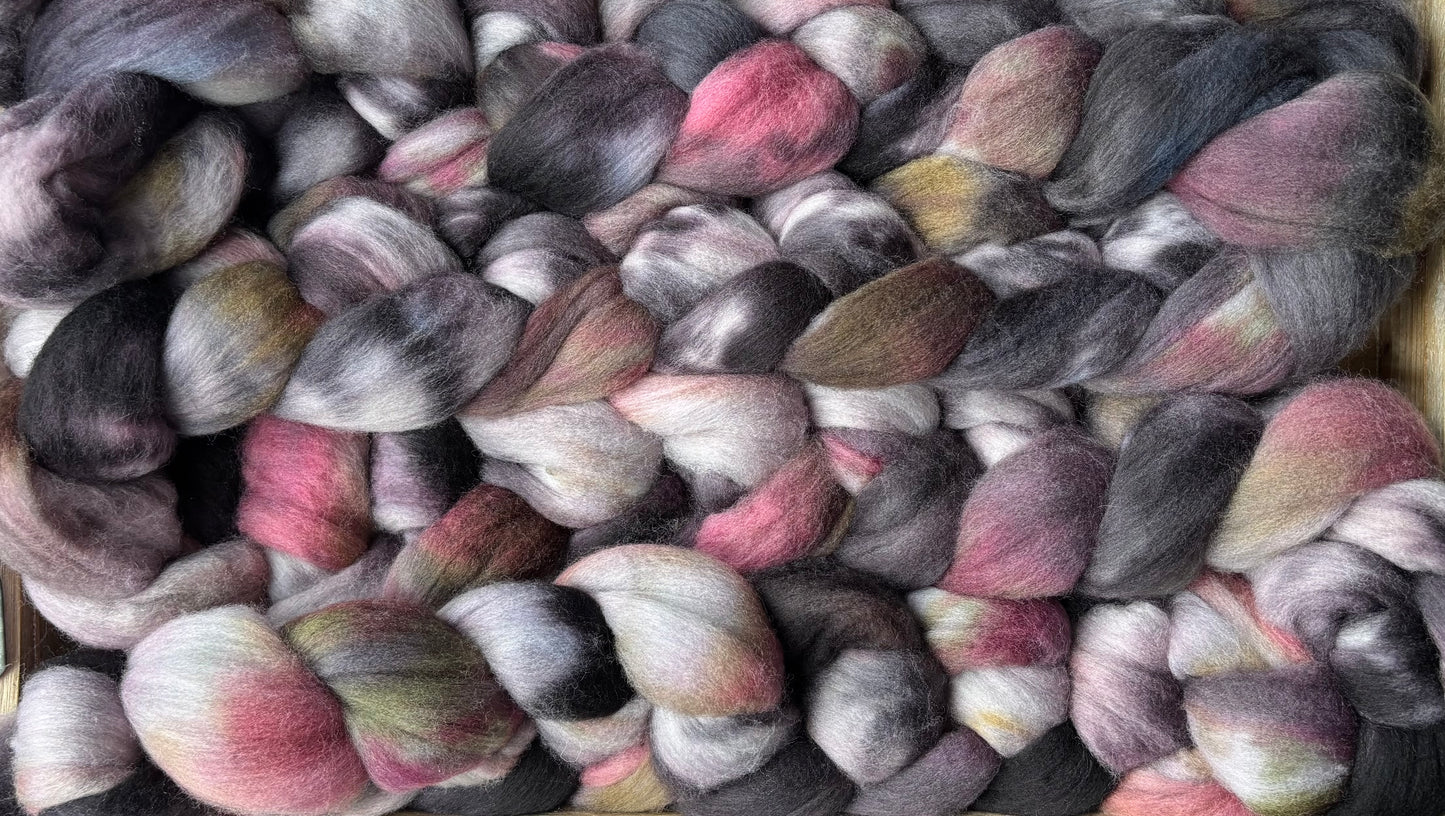 One of a Kind Batch - 100 grams of Spinning Fibre - Untreated Merino Wool 22 Micron - Hand Dyed Combed Top