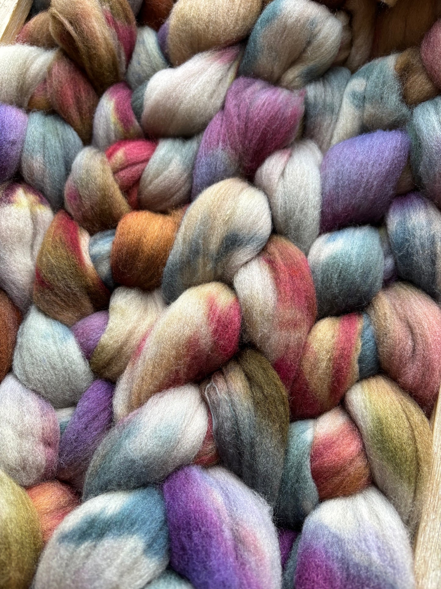 One of a Kind Batch - 100 grams of Spinning Fibre - 100% Targhee - 23 Micron - Hand Dyed Combed Top