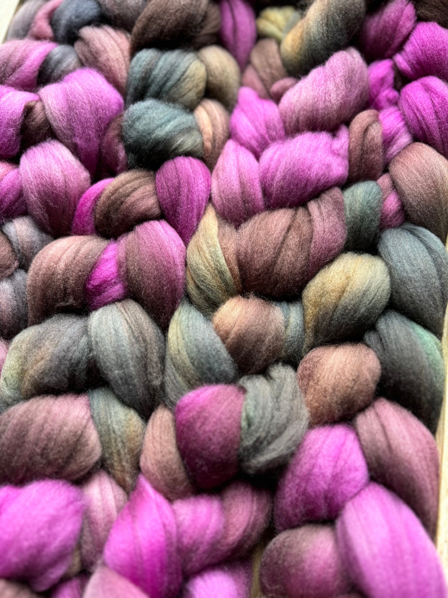 One of a Kind Batch - 100 grams of Spinning Fibre - 80% Superwash Merino Wool/ 20% Nylon - 22.5 Micron - Hand Dyed Combed Top