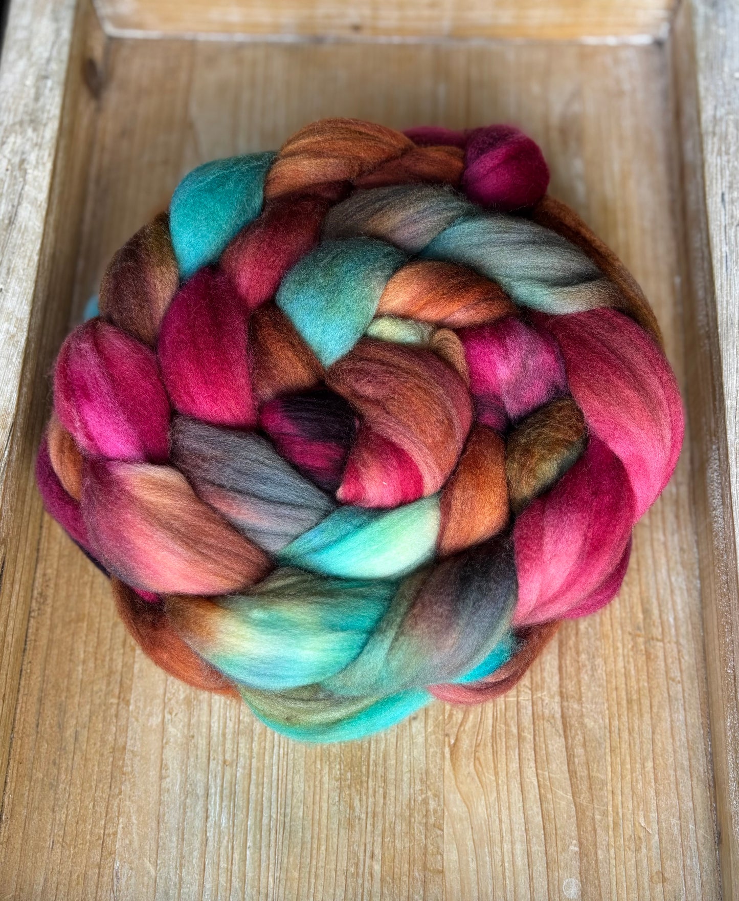 One of a Kind Batch - 100 grams of Spinning Fibre - Superwash Merino Wool 22 Micron - Hand Dyed Combed Top