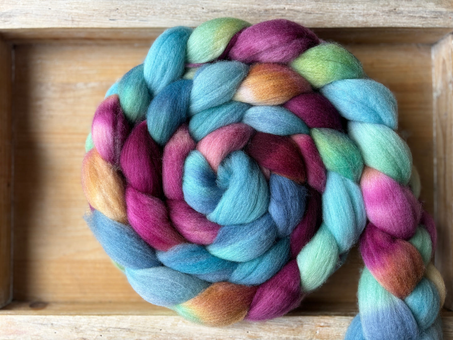 One of a Kind Batch - 100 grams of Spinning Fibre - 100% Polwarth - 22 Micron - Hand Dyed Combed Top