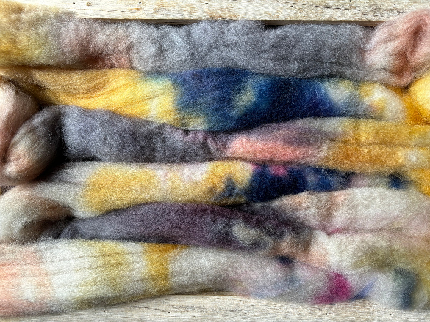 One of a Kind Batch - 100 grams of Spinning Fibre - Bluefaced Leicester Wool - 26 Micron - Hand Dyed Combed Top