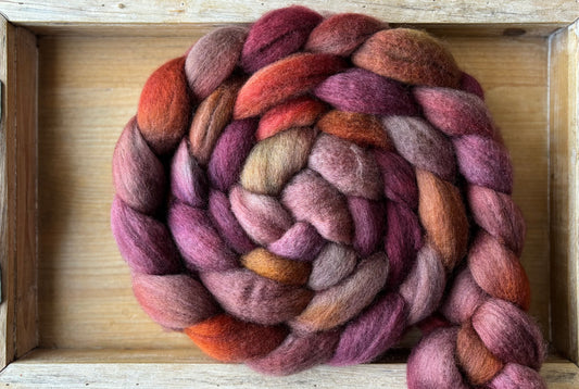 One of a Kind Batch - 100 grams of Spinning Fibre - Bluefaced Leicester Wool - 26 Micron - Hand Dyed Combed Top