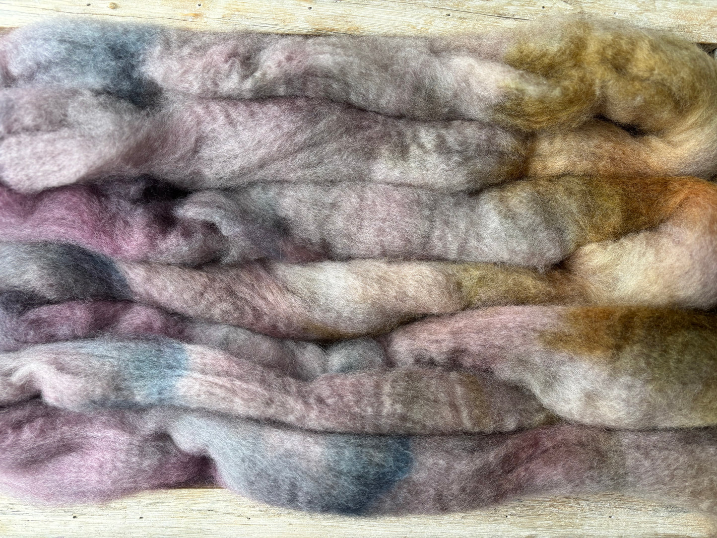 One of a Kind Batch - 100 grams of Spinning Fibre - Bluefaced Leicester Wool - 26 Micron - Hand Dyed Combed Top