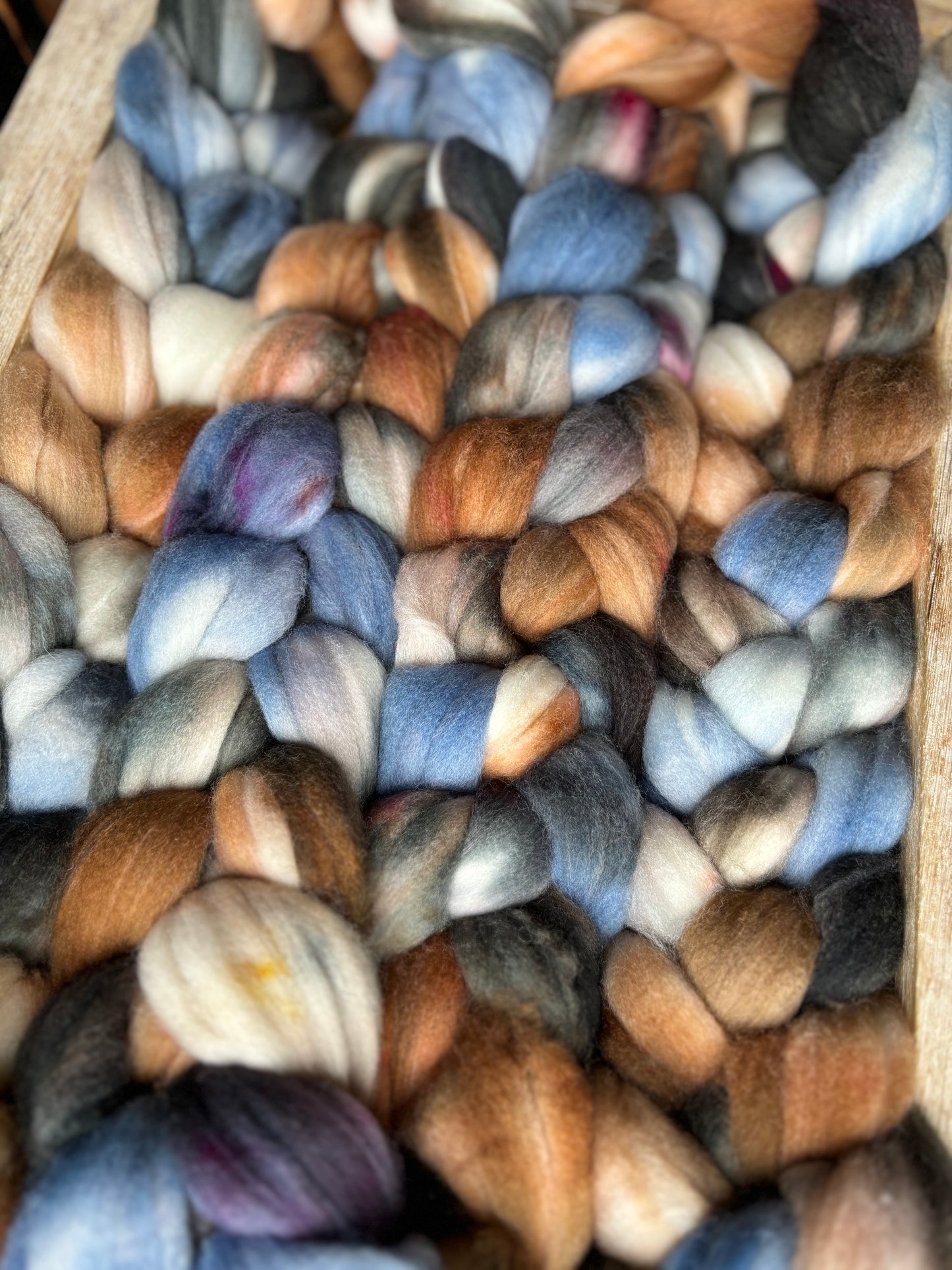 One of a Kind Batch - 100 grams of Spinning Fibre - 80% Superwash Merino Wool/ 20% Nylon - 22.5 Micron - Hand Dyed Combed Top