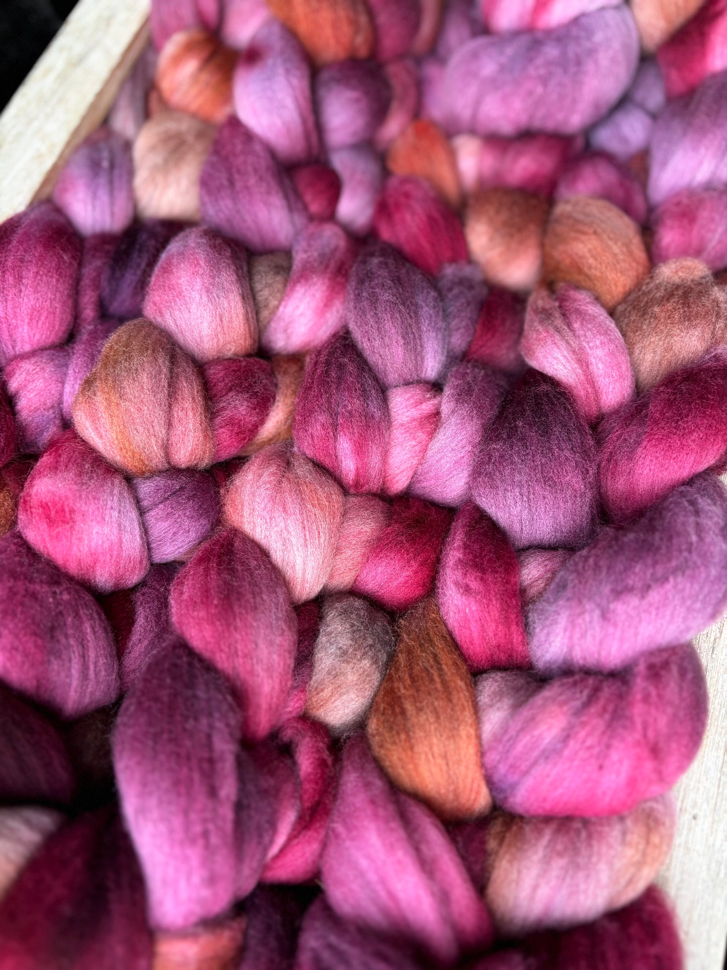 One of a Kind Batch - 100 grams of Spinning Fibre - Untreated Merino Wool 22 Micron - Hand Dyed Combed Top