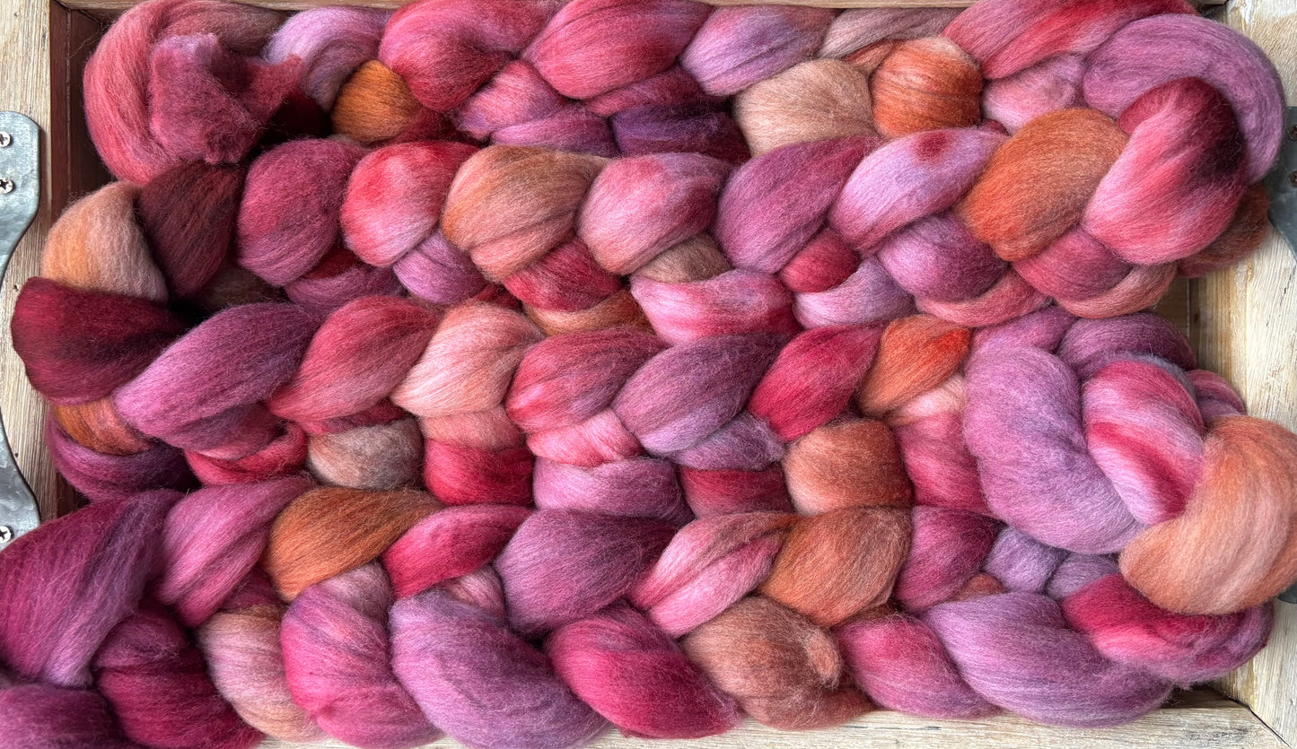 One of a Kind Batch - 100 grams of Spinning Fibre - Untreated Merino Wool 22 Micron - Hand Dyed Combed Top