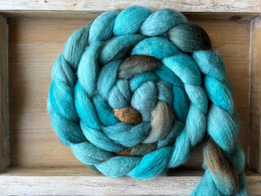 One of a Kind Batch - 100 grams of Spinning Fibre - Bluefaced Leicester Wool - 26 Micron - Hand Dyed Combed Top