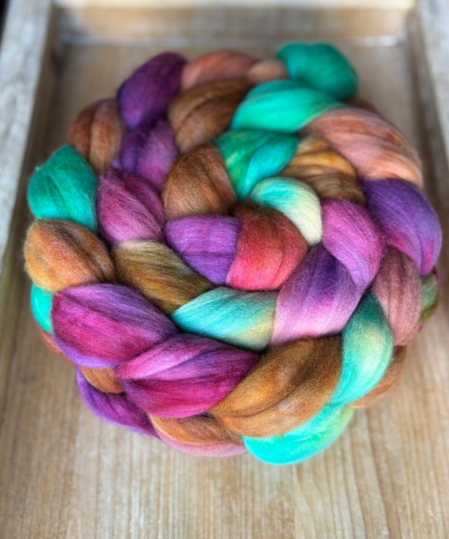 One of a Kind Batch - 100 grams of Spinning Fibre - Superwash Merino Wool 22 Micron - Hand Dyed Combed Top