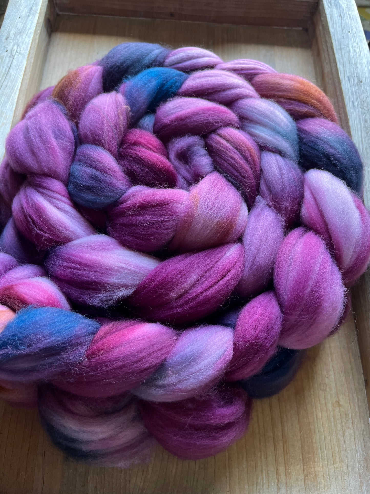 One of a Kind Batch - 100 grams of Spinning Fibre - Superwash Merino Wool 22 Micron - Hand Dyed Combed Top