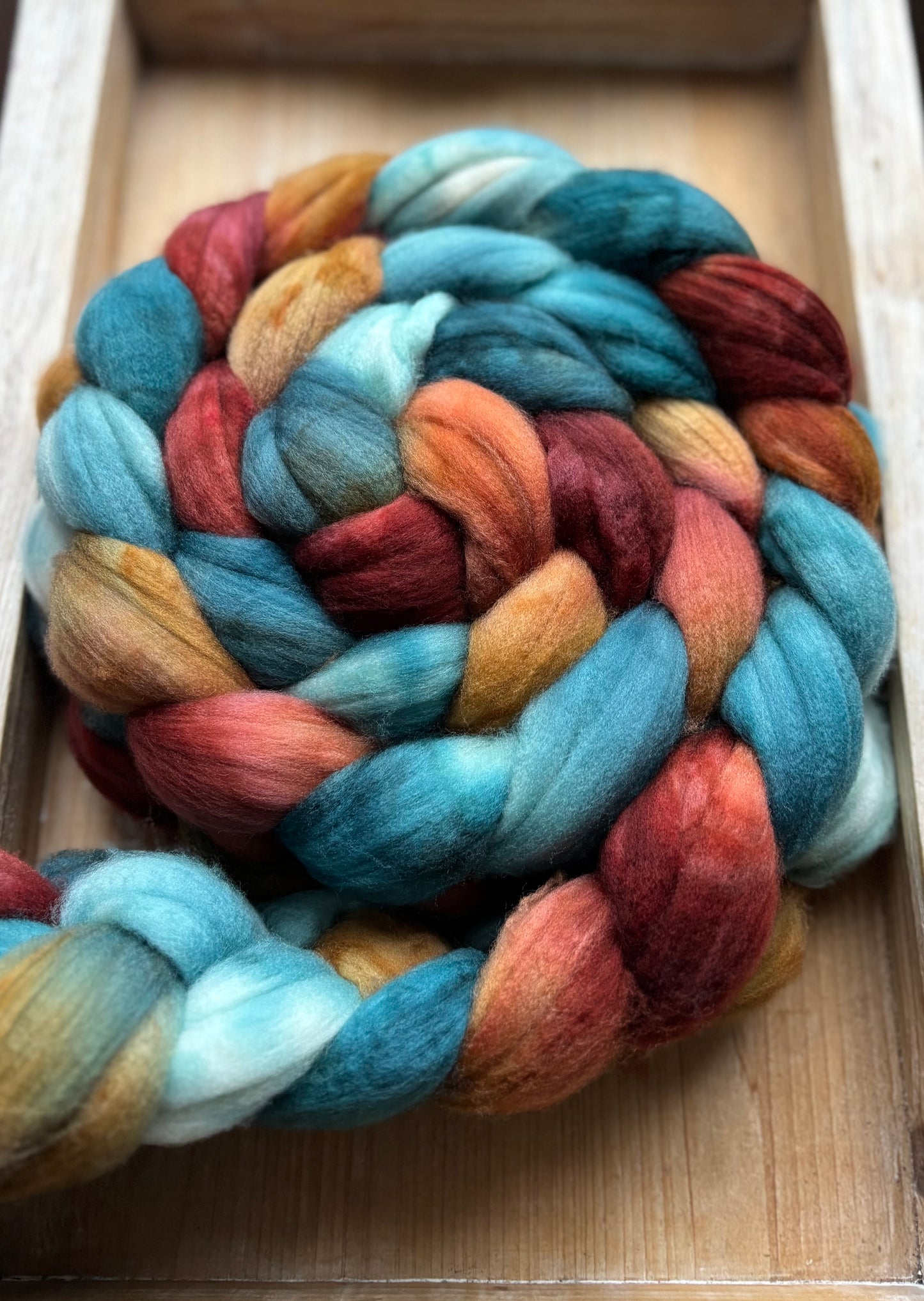One of a Kind Batch - 100 grams of Spinning Fibre - Superwash Merino Wool 22 Micron - Hand Dyed Combed Top