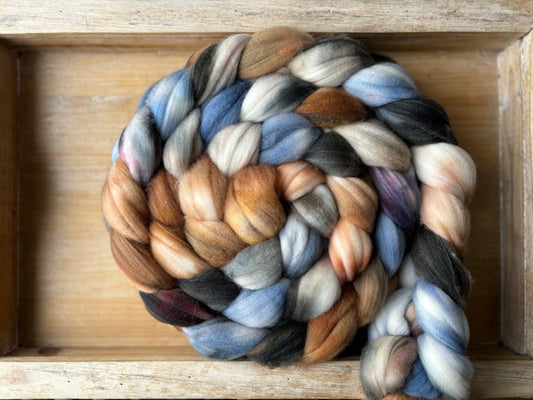 One of a Kind Batch - 100 grams of Spinning Fibre - 80% Superwash Merino Wool/ 20% Nylon - 22.5 Micron - Hand Dyed Combed Top