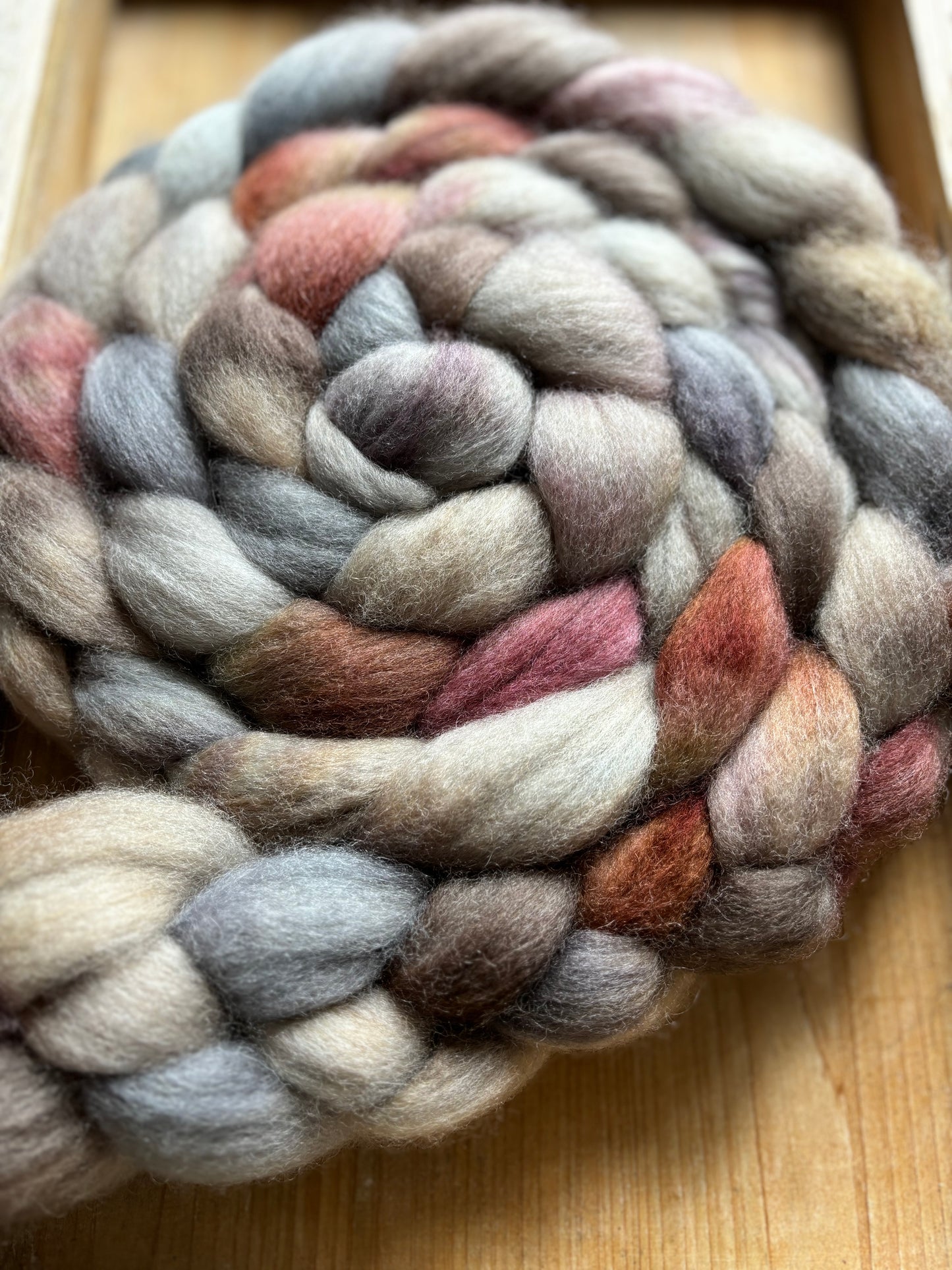 One of a Kind Batch - 100 grams of Spinning Fibre - Bluefaced Leicester Wool - 26 Micron - Hand Dyed Combed Top