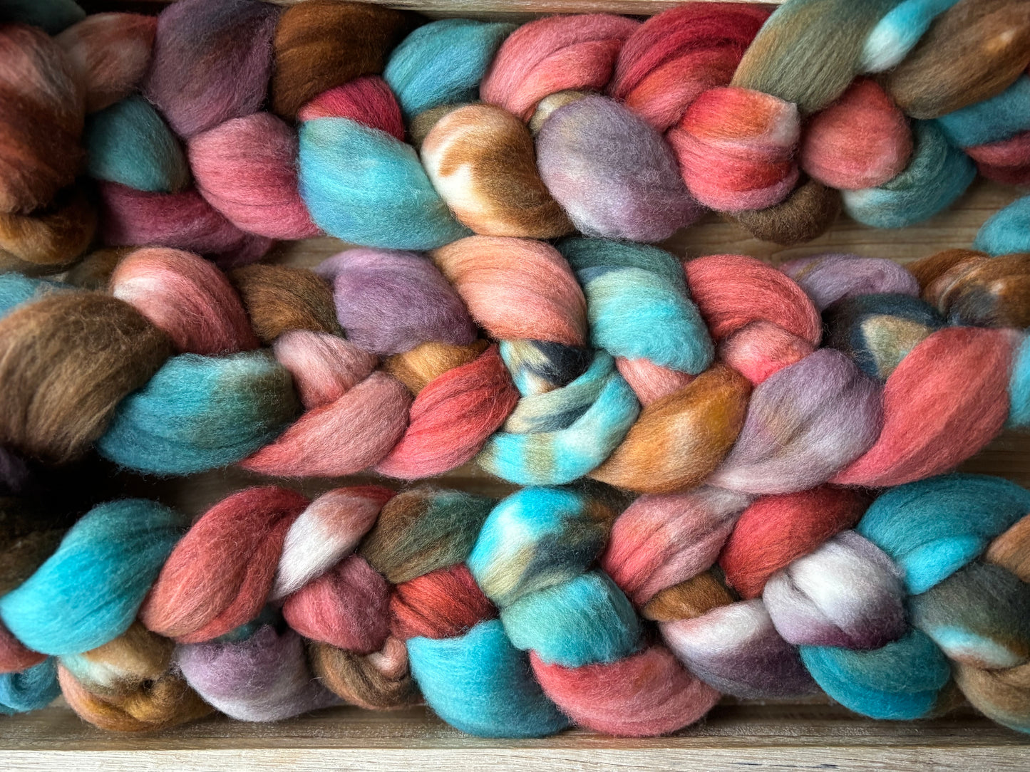 One of a Kind Batch - 100 grams of Spinning Fibre - 100% Targhee - 23 Micron - Hand Dyed Combed Top