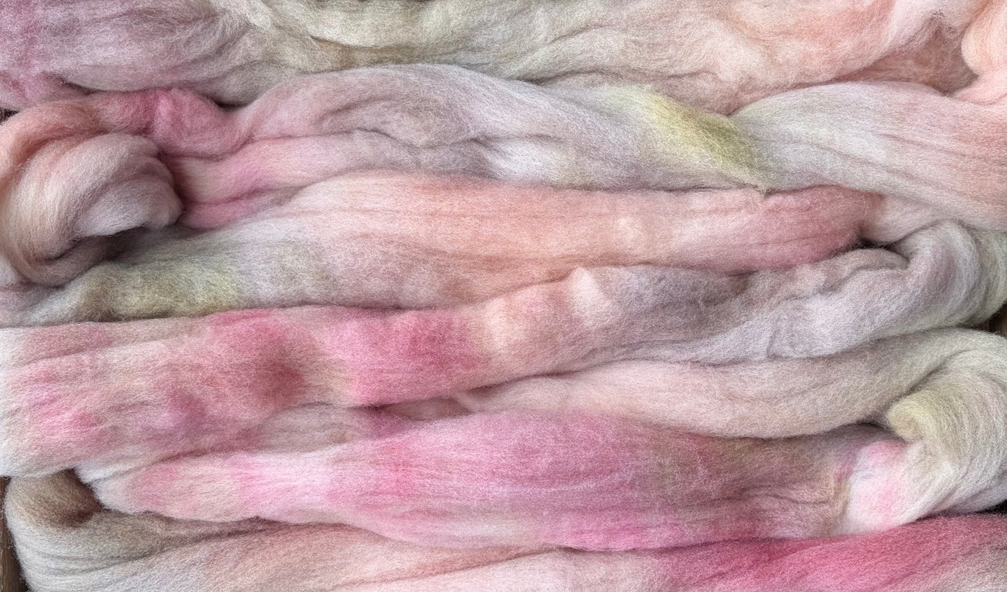 Targhee - 23 Micron - One of a Kind Batch - 100 grams of Spinning Fibre - Hand Dyed Combed Top