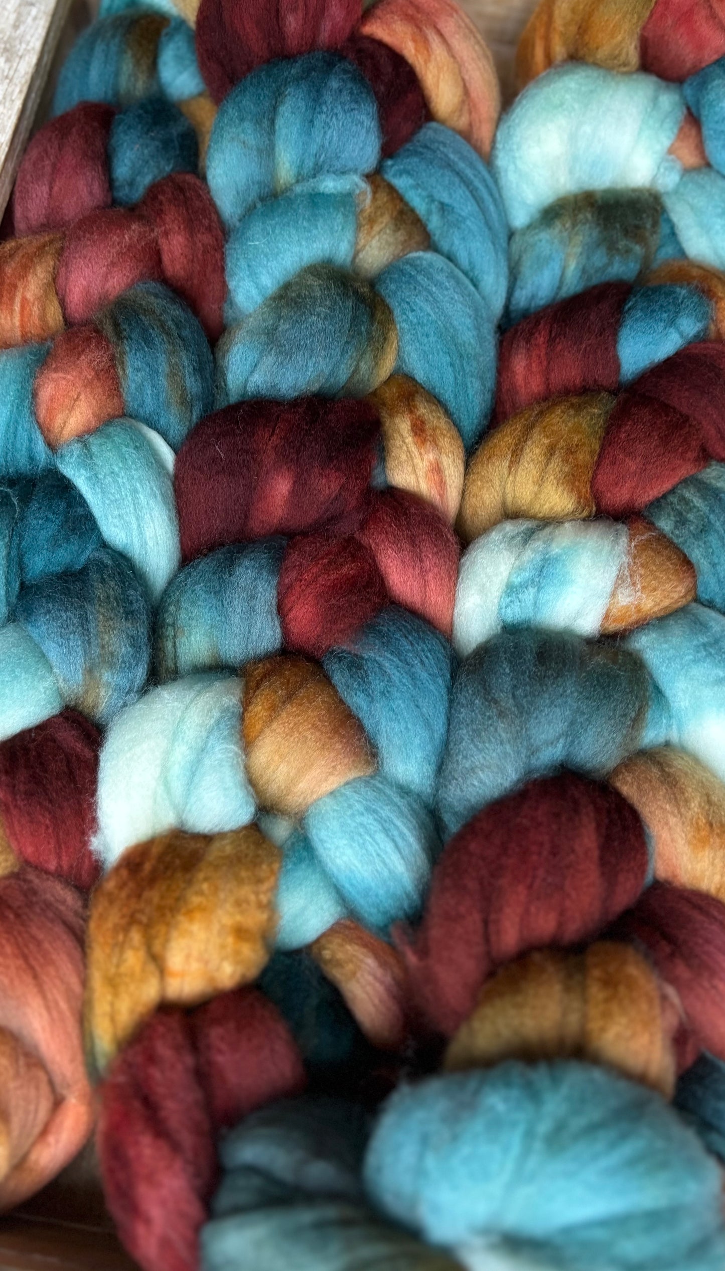 One of a Kind Batch - 100 grams of Spinning Fibre - Superwash Merino Wool 22 Micron - Hand Dyed Combed Top