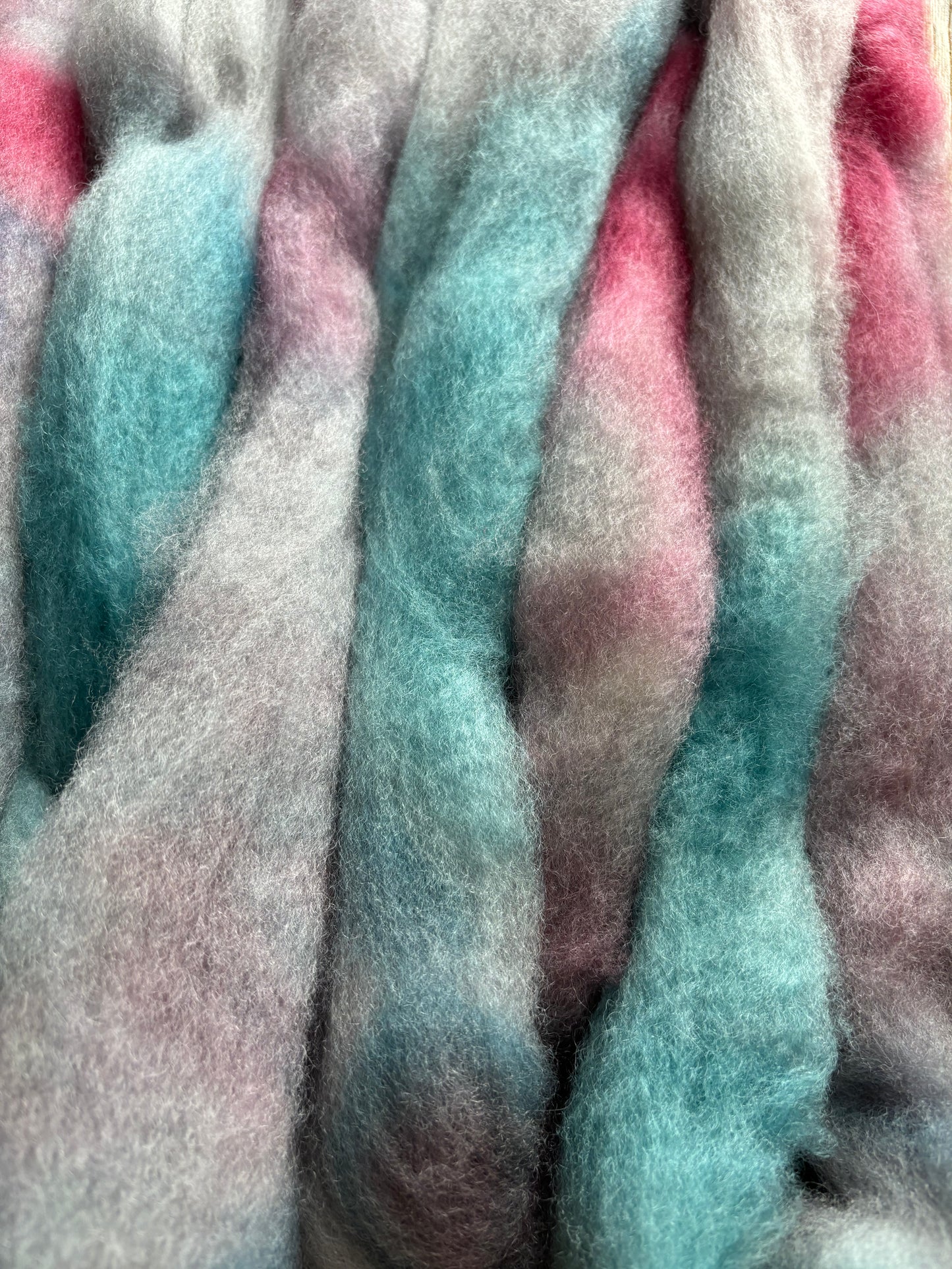 One of a Kind Batch - 100 grams of Spinning Fibre - Bluefaced Leicester Wool - 26 Micron - Hand Dyed Combed Top