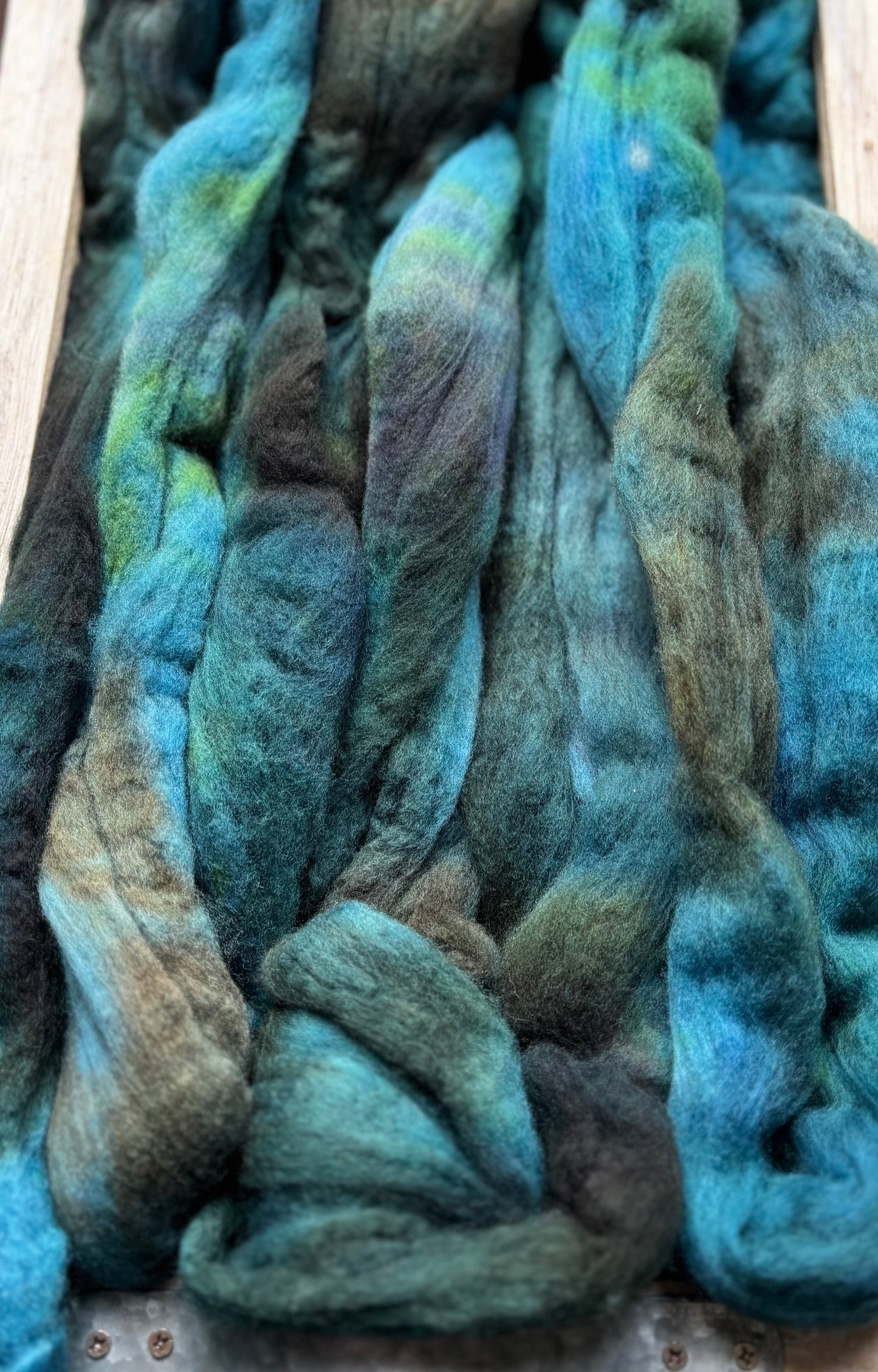 One of a Kind Batch - 100 grams of Spinning Fibre - Untreated Merino Wool 22 Micron - Hand Dyed Combed Top