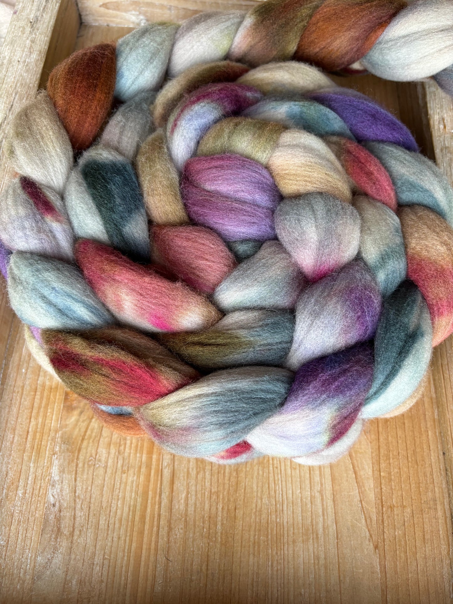 One of a Kind Batch - 100 grams of Spinning Fibre - 100% Targhee - 23 Micron - Hand Dyed Combed Top