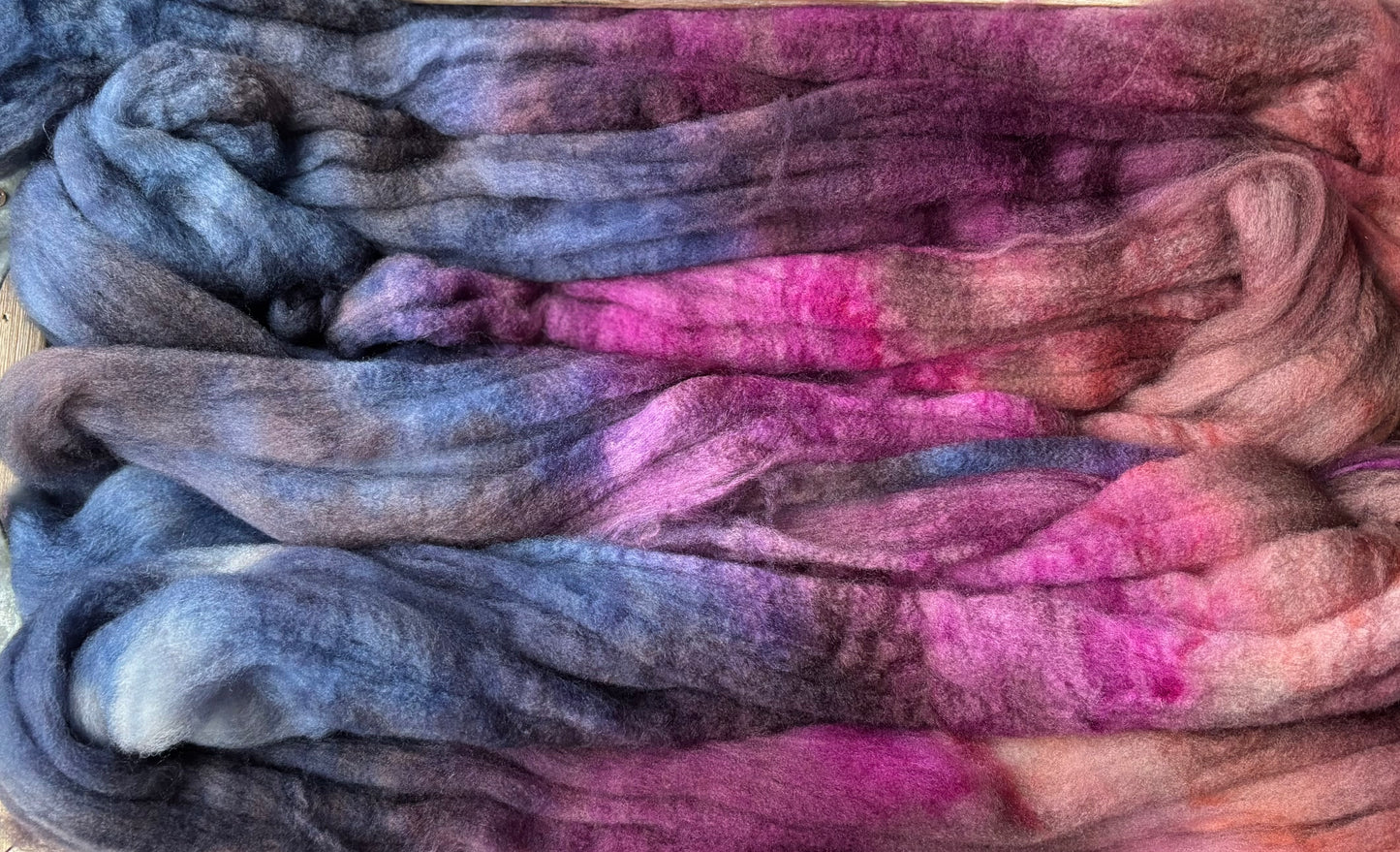 One of a Kind Batch - 100 grams of Spinning Fibre - Superwash Merino Wool 22 Micron - Hand Dyed Combed Top