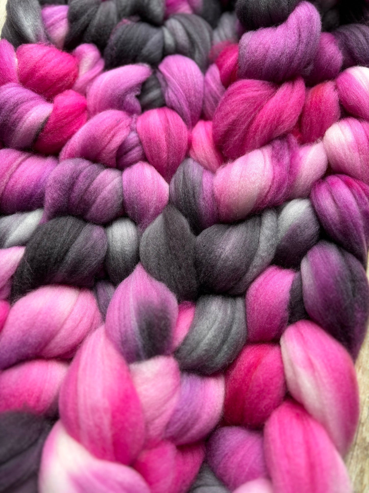 One of a Kind Batch - 100 grams of Spinning Fibre - 80% Superwash Merino Wool/ 20% Nylon - 22.5 Micron - Hand Dyed Combed Top