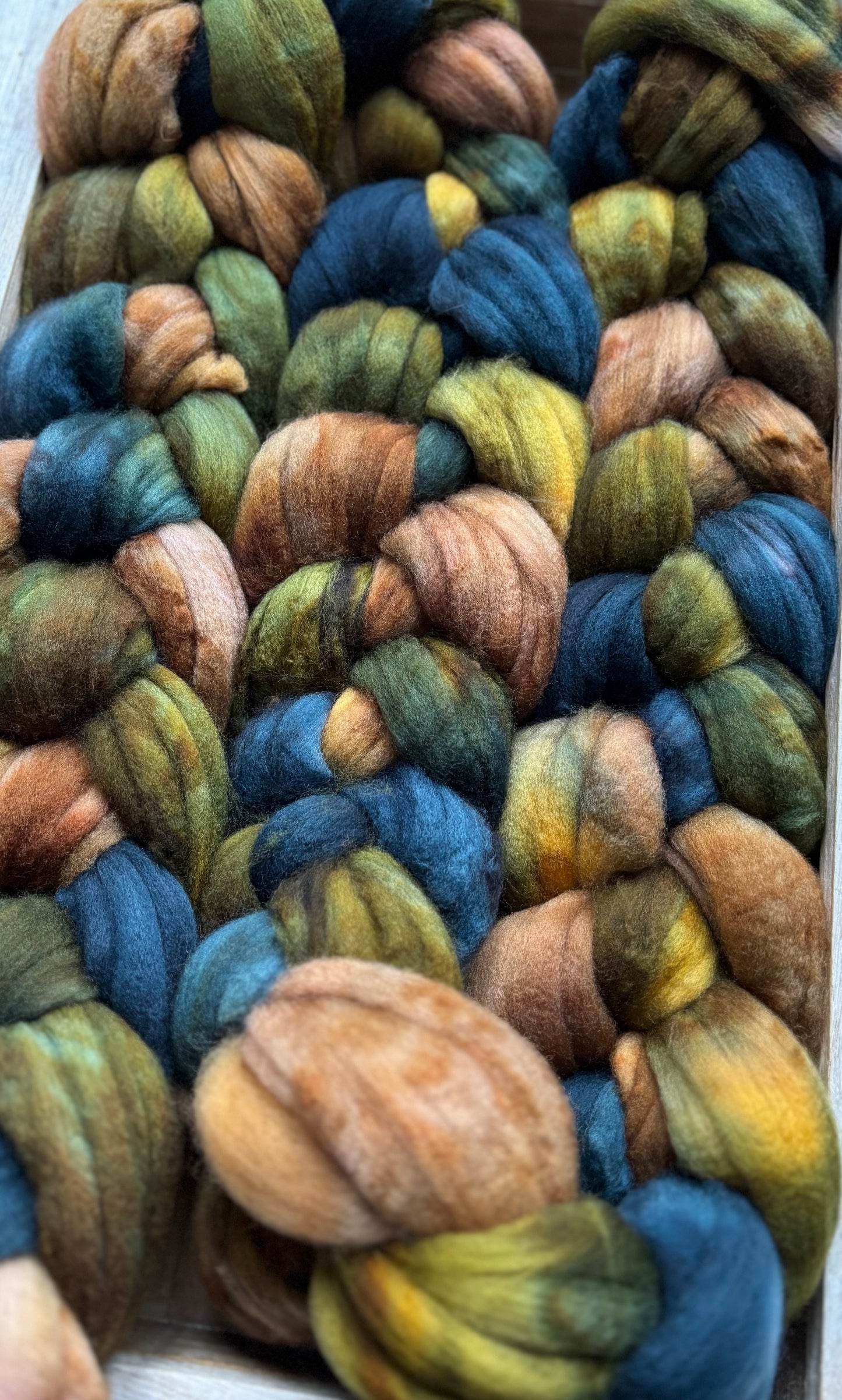 One of a Kind Batch - 100 grams of Spinning Fibre - Superwash Merino Wool 22 Micron - Hand Dyed Combed Top