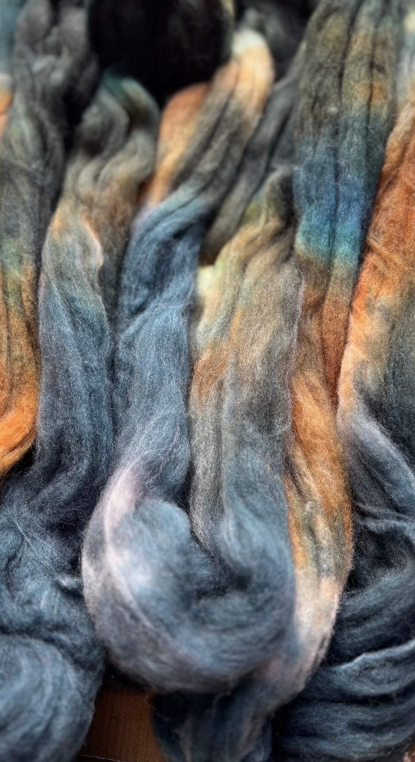 One of a Kind Batch - 100 grams of Spinning Fibre - 80% Superwash Merino Wool/ 20% Nylon - 22.5 Micron - Hand Dyed Combed Top
